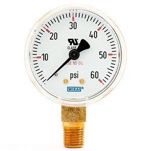 Wika 4253116 2.5" 111.10 30 PSI Bourdon Tube Pressure Gauge Dry ABS Case