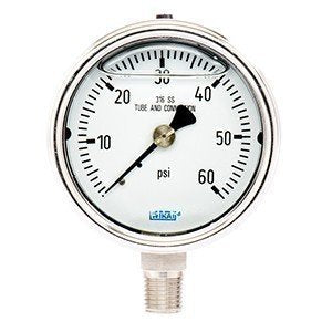 Wika 9734508 4" 1000 PSI Bourdon Tube Gauge Filled Stainless Steel Case