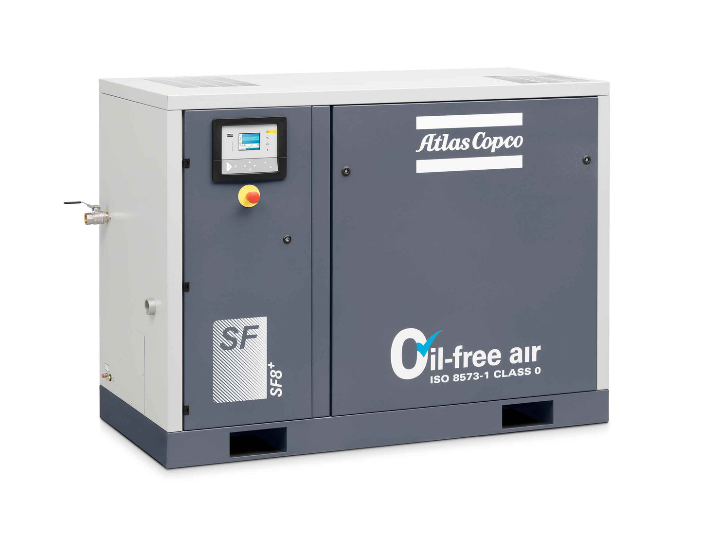 Atlas Copco (SF8+ 100 P LC 460V 60 API) SF8+ AP LC 5-HP / 10-HP Tankless Oil-Free Multi Scroll Air Compressor w/ Elektronikon Controller (460V 3-Phase 100 PSI)