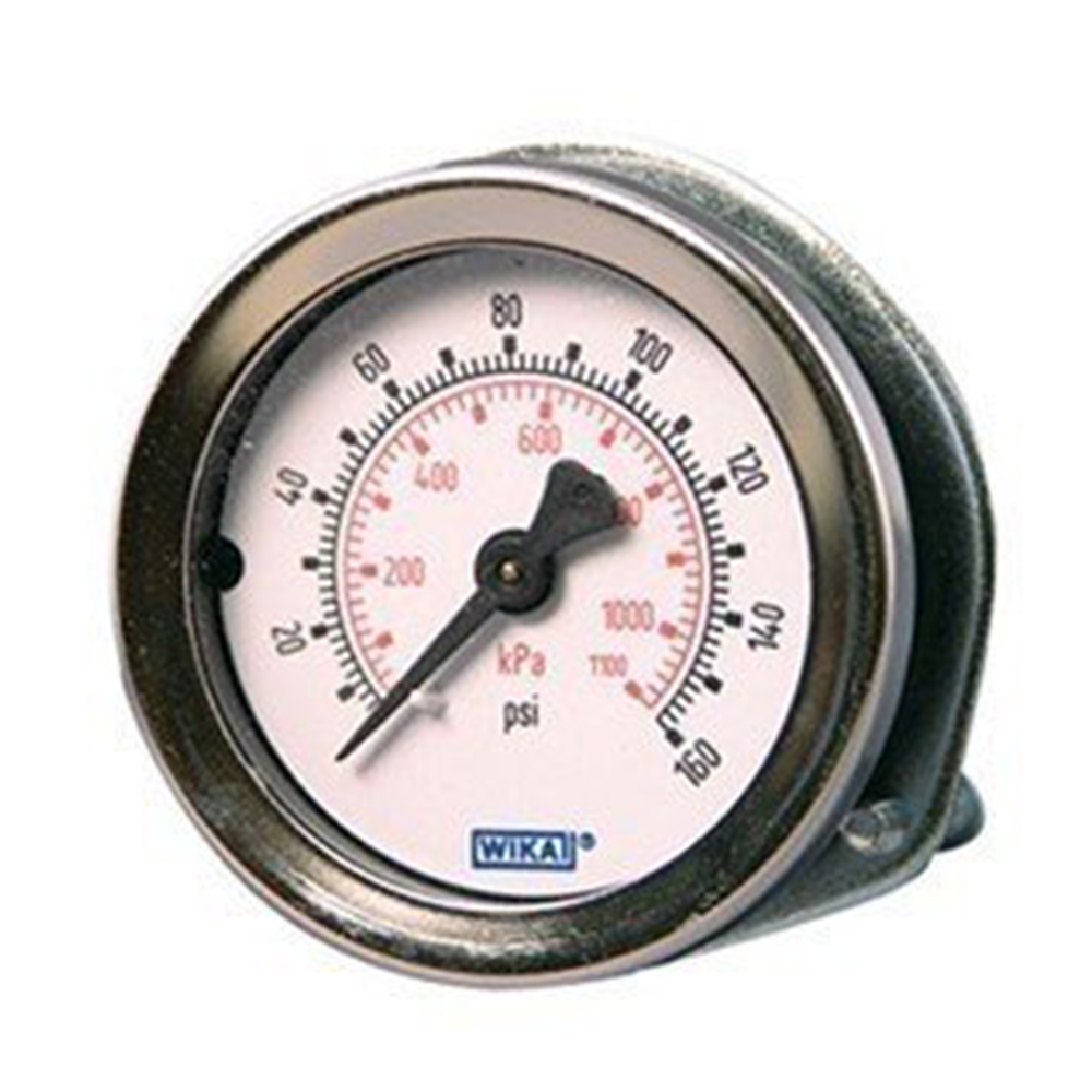 Wika 4231384 111.16P 2" 100PSI Bourdon Tube Gauge w/U-Clamp Dry ABS Case