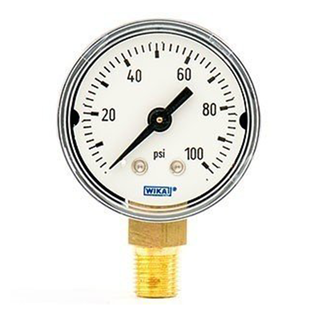 Wika 4252943 2" 111.10 100 PSI Bourdon Tube Pressure Gauge Dry ABS Case
