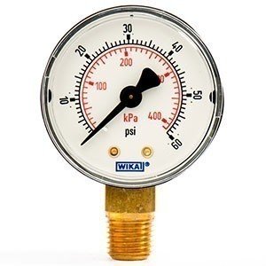 Wika 8990349 2" 111.10 60 PSI/KPA Bourdon Tube Pressure Gauge Dry ABS Case