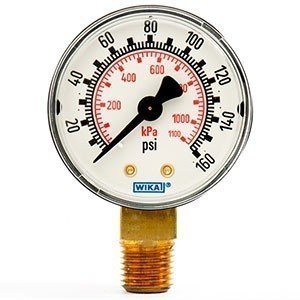 Wika 8990365 2" 111.10 160 PSI/KPA Bourdon Tube Pressure Gauge Dry ABS Case
