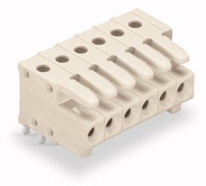 Wago 734-533 | THT female header, 0.9 x 0.9 mm solder pin, angled, 100% protected against mismating, Pin